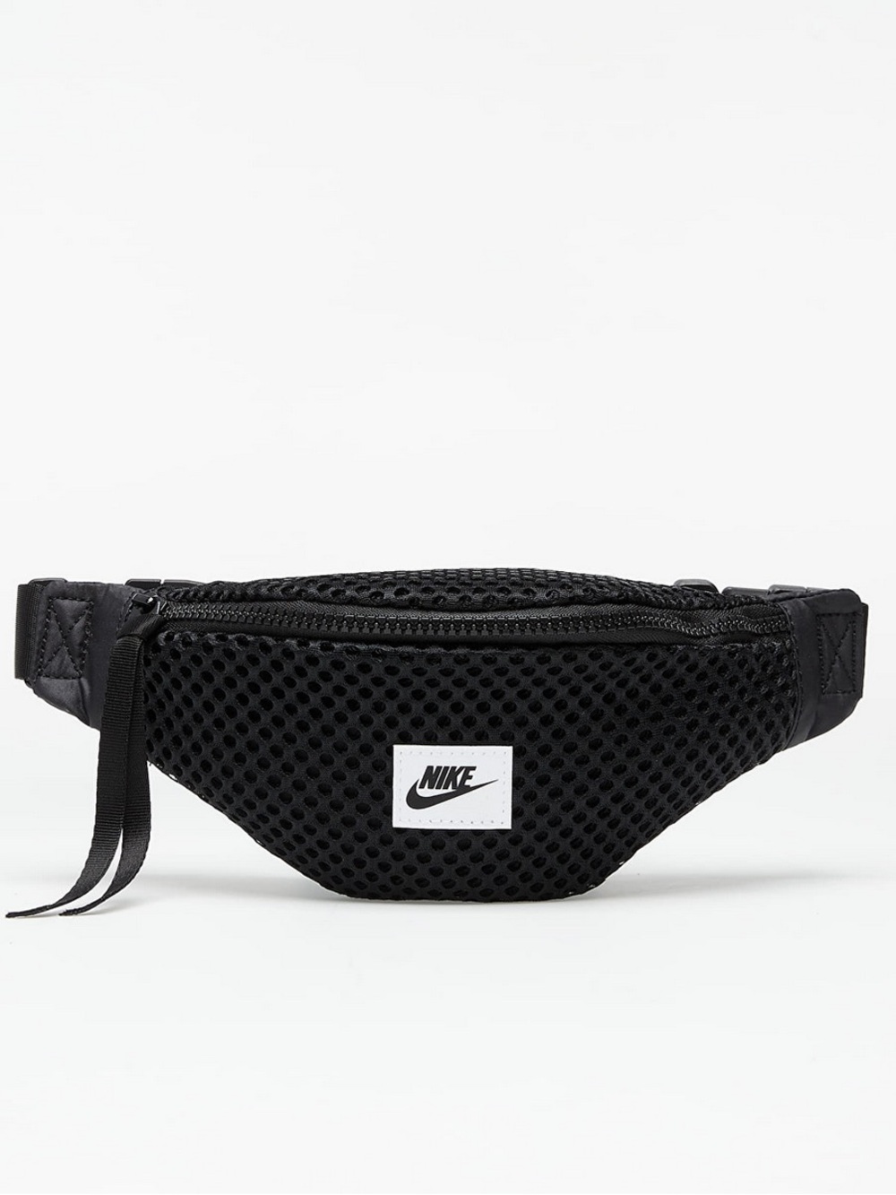 Nike Black Mesh Belt Bag with Logo Patch